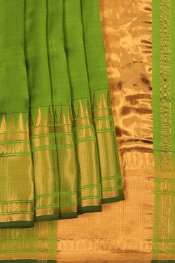 Image of Mangalgiri Silk Green Saree