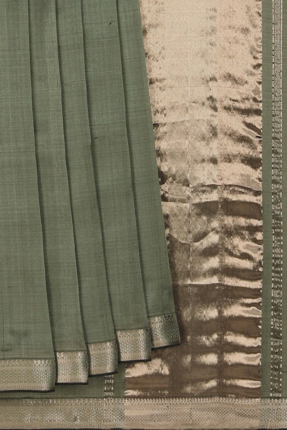 Mangalgiri Silk Grey Saree