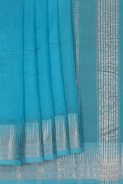 Image of Mangalgiri Silk Blue Saree