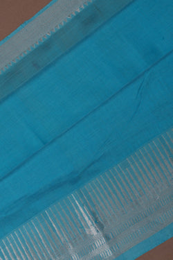 Image of Mangalgiri Silk Blue Saree