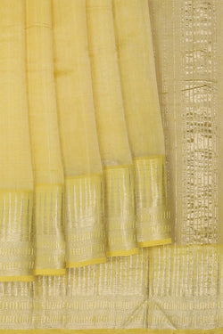Image of Mangalgiri Silk Yellow Saree