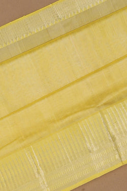 Image of Mangalgiri Silk Yellow Saree
