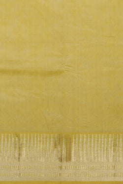 Image of Mangalgiri Silk Yellow Saree