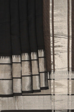 Image of Mangalgiri Silk Black Saree