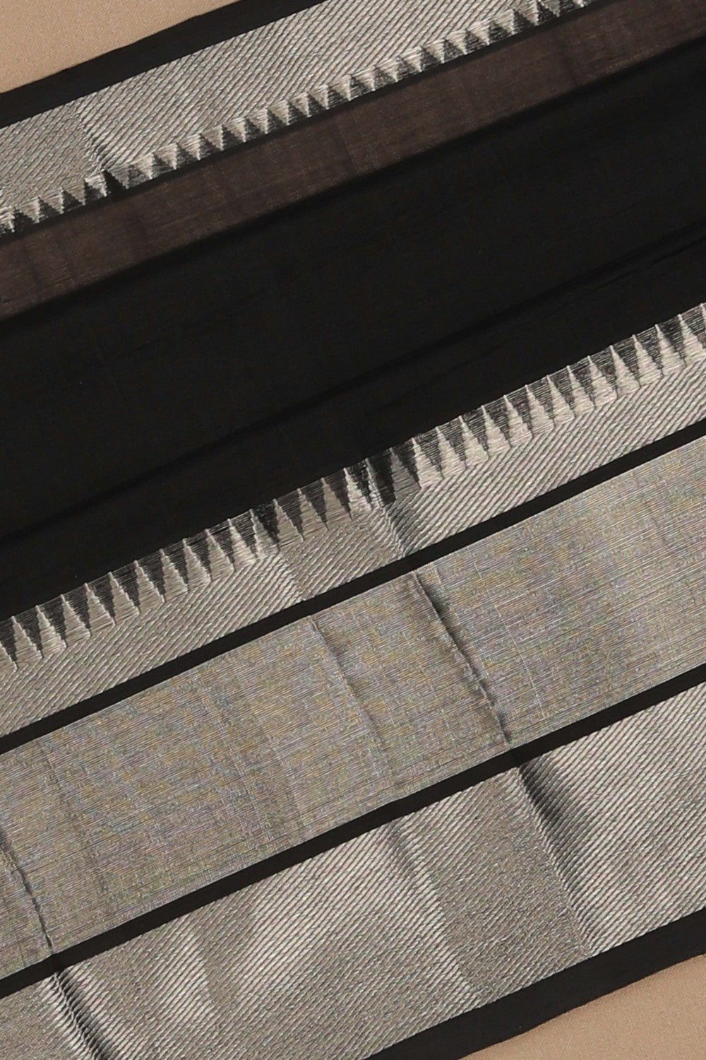 Mangalgiri Silk Black Saree