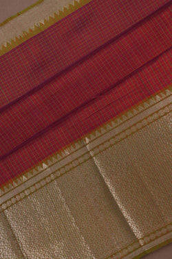 Image of Mangalgiri Silk Check Pattern Saree