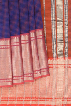 Image of Mangalgiri Silk Check Pattern Saree