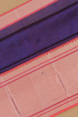 Image of Mangalgiri Silk Check Pattern Saree