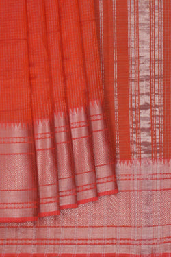 Image of Mangalgiri Silk Check Pattern Saree