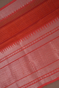 Image of Mangalgiri Silk Check Pattern Saree