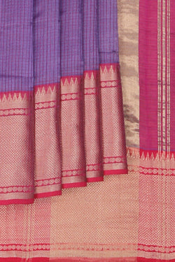 Image of Mangalgiri Silk Check Pattern Saree