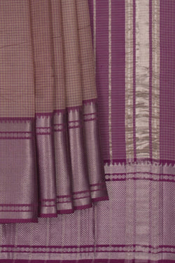 Image of Mangalgiri Silk Check Pattern Saree