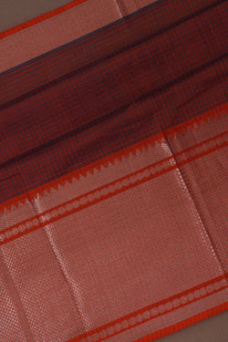 Image of Mangalgiri Silk Check Pattern Saree