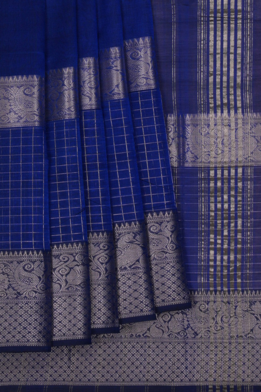 Mangalgiri Silk Indigo Blue Saree