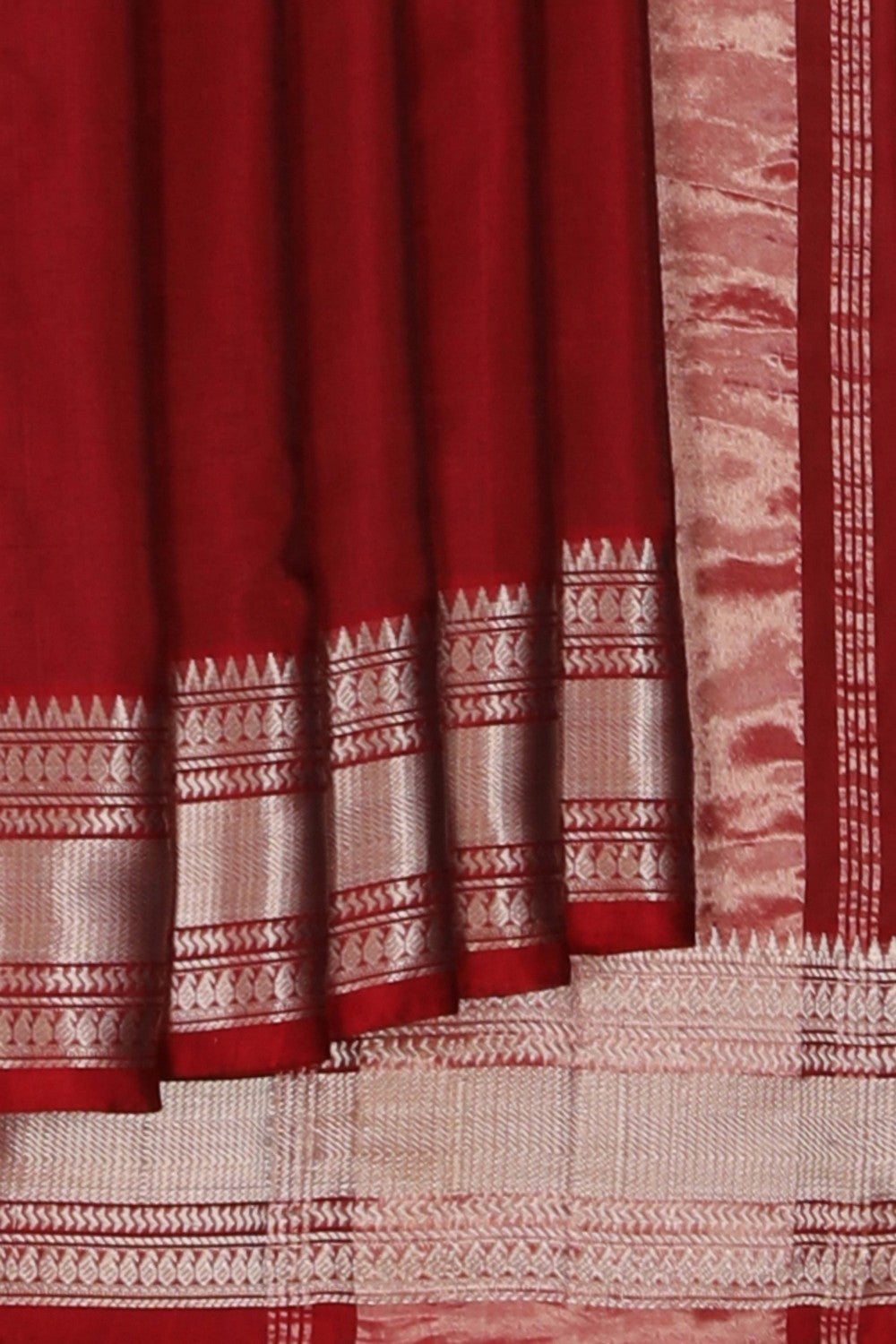 Mangalgiri Silk Maroon Saree