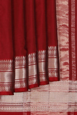 Image of Mangalgiri Silk Maroon Saree
