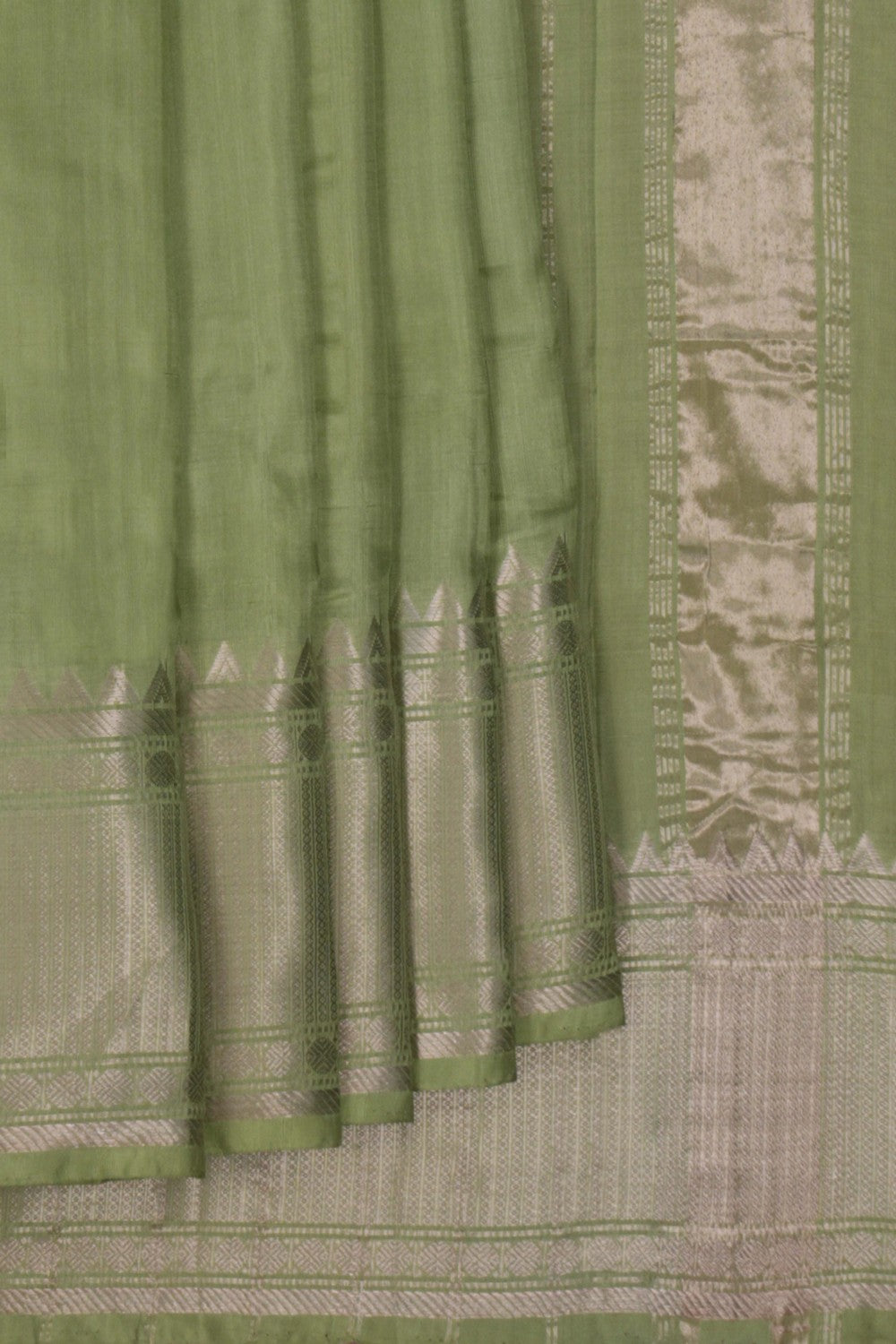 Mangalgiri Silk Sage Green Saree