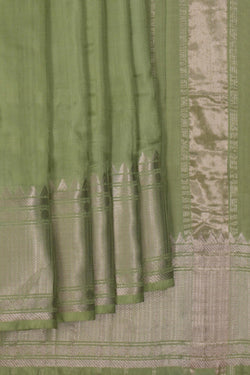 Image of Mangalgiri Silk Sage Green Saree
