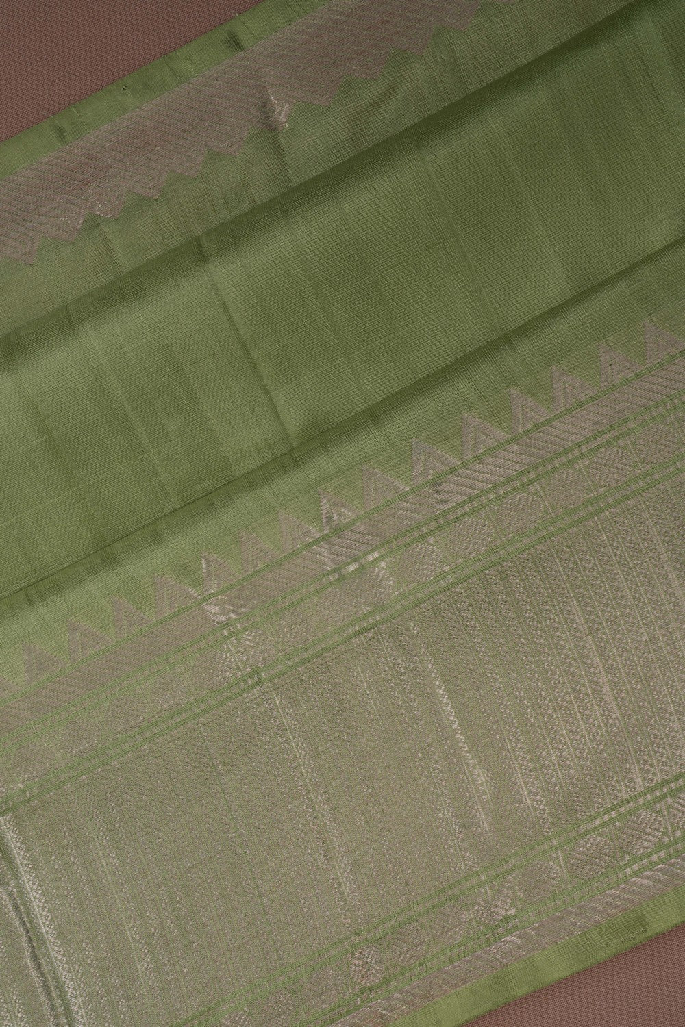 Mangalgiri Silk Sage Green Saree