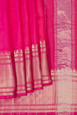 Image of Mangalgiri Silk Fuchsia Pink Saree