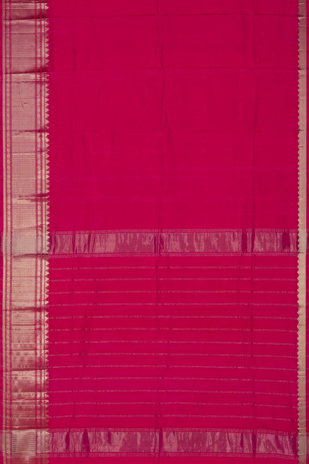 Mangalgiri Silk Fuchsia Pink Saree