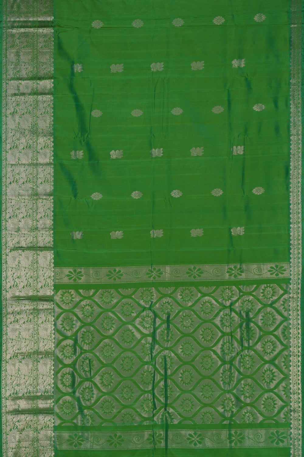 Mangalgiri Silk Green Saree