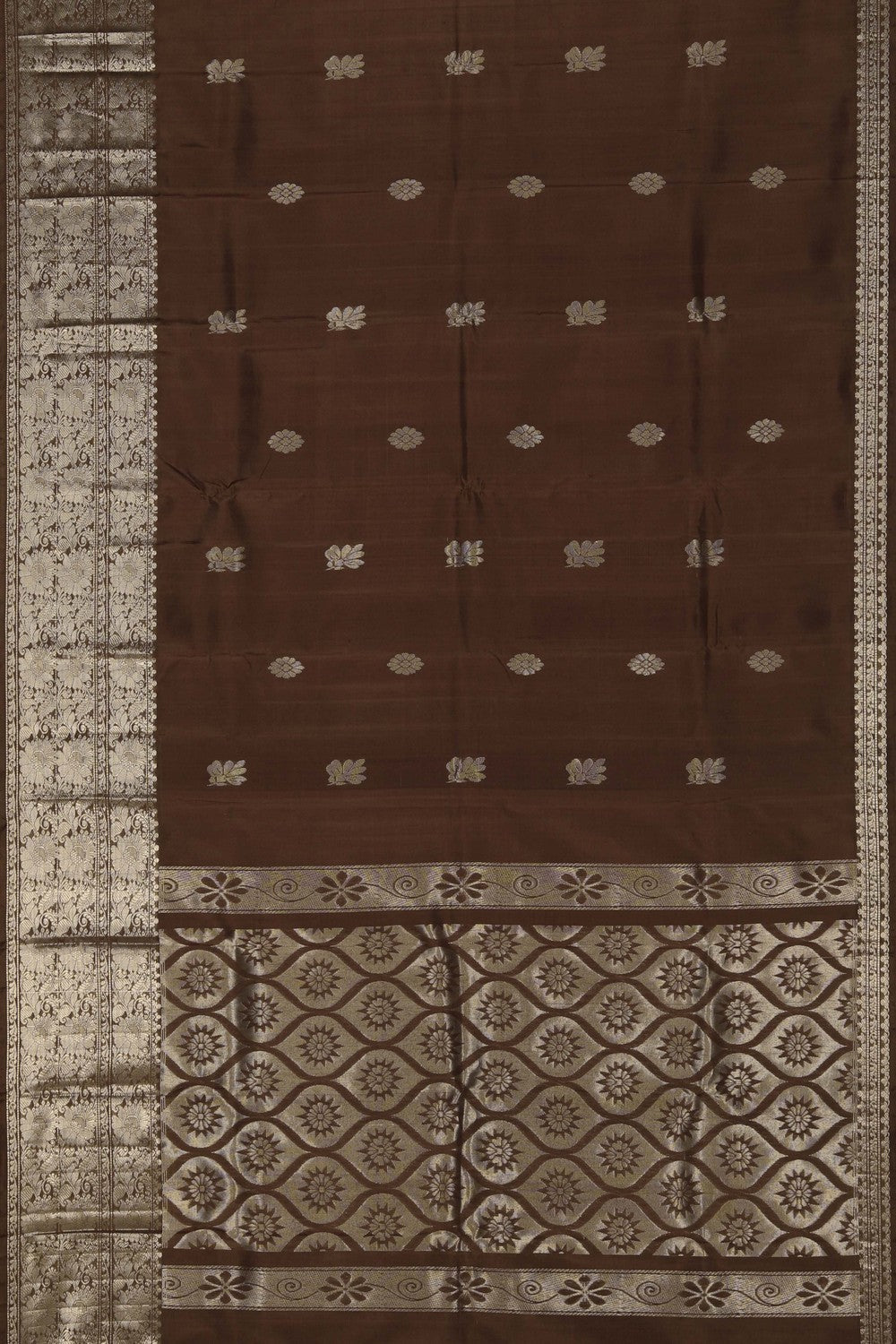 Mangalgiri Silk Brown Saree