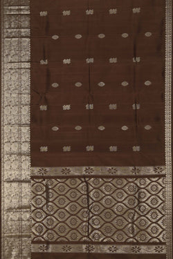 Image of Mangalgiri Silk Brown Saree