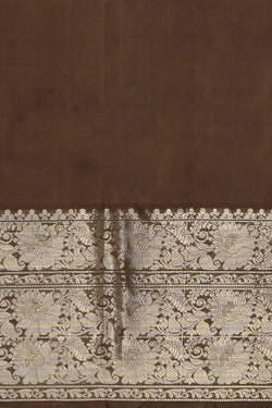 Image of Mangalgiri Silk Brown Saree