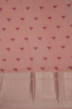 Image of A Floral printed Mangalgiri silk saree