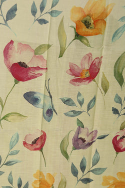 Image of A Floral printed Mangalgiri silk saree