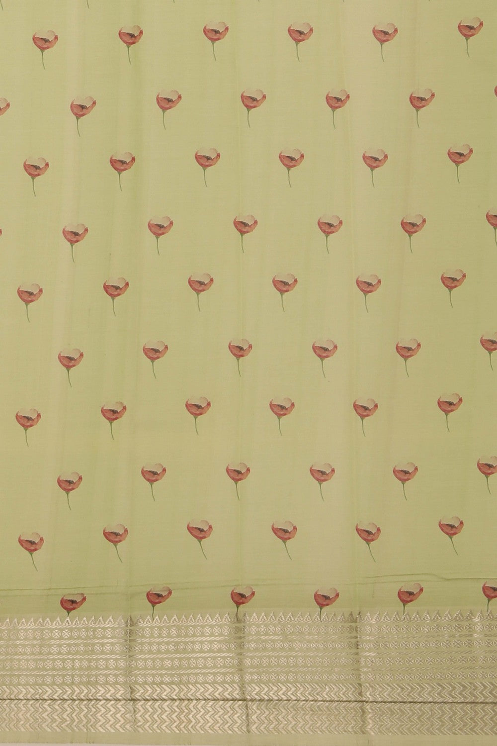 A Floral printed Mangalgiri silk saree