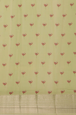 Image of A Floral printed Mangalgiri silk saree