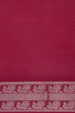 Image of A floral printed Mangalgiri silk saree