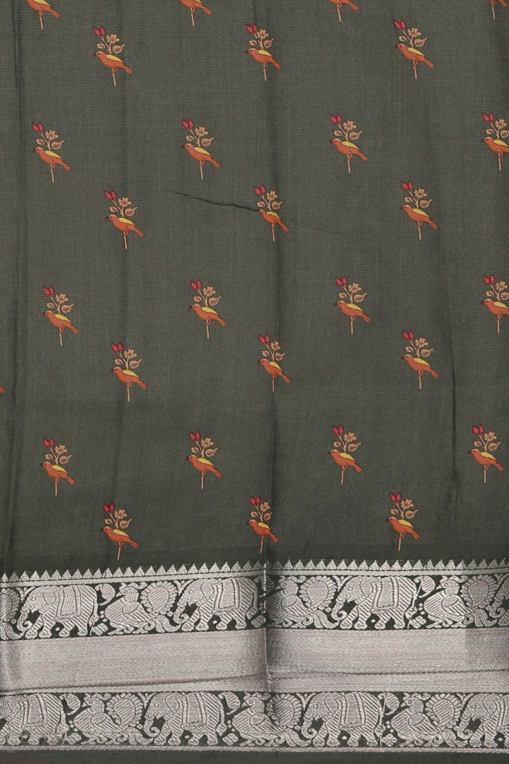 A Pichwai Art printed Mangalgiri silk saree
