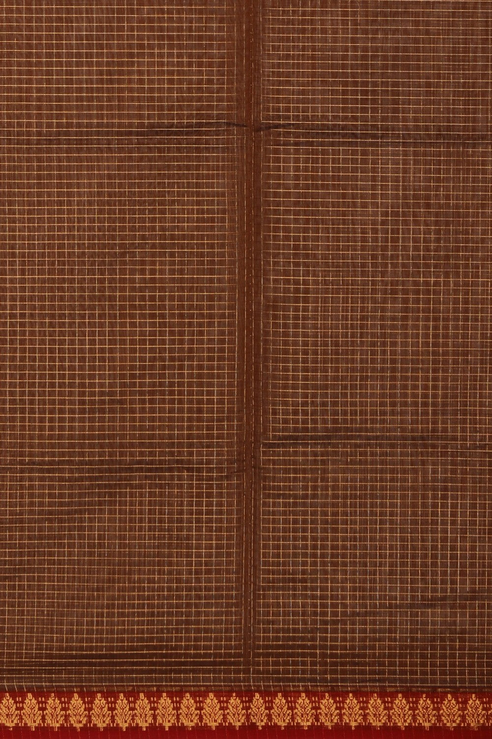 Chanderi Kattam Brown Saree