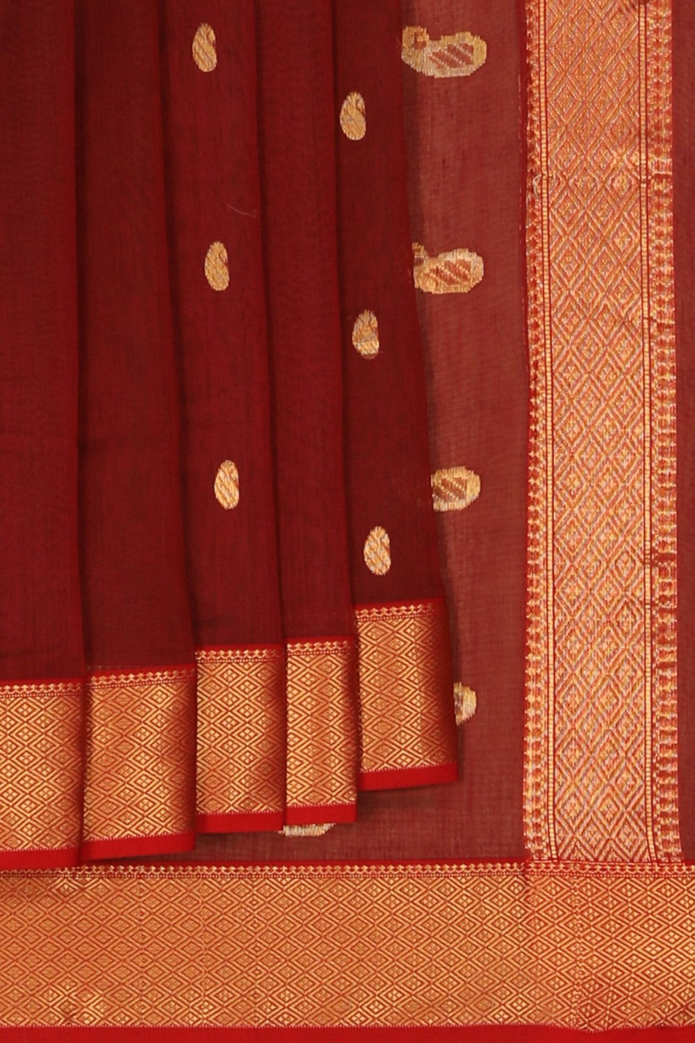 Image of Chanderi Maroon Saree