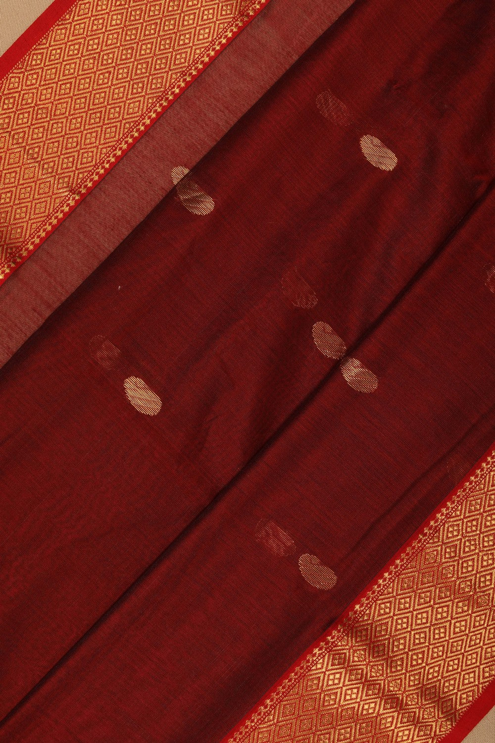 Image of Chanderi Maroon Saree