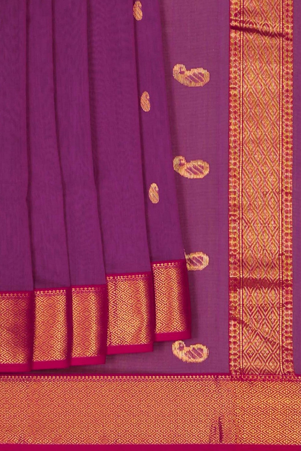 Chanderi Magenta Pink Saree