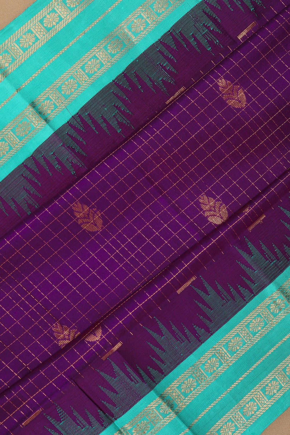 Image of Kuppadam Kattam Violet Saree