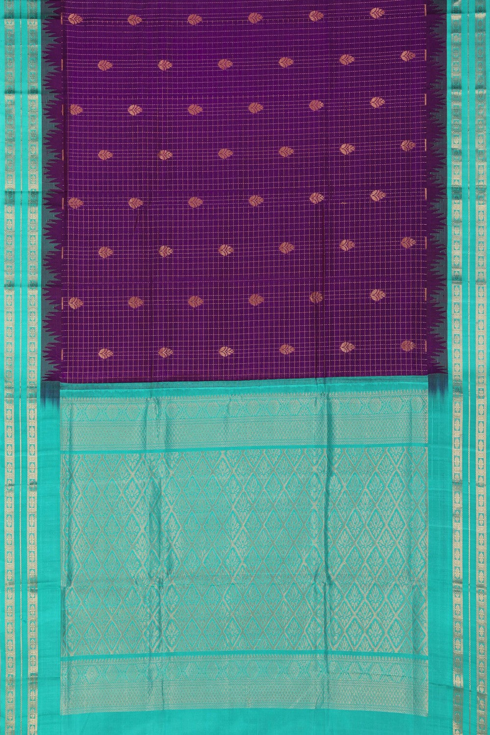 Image of Kuppadam Kattam Violet Saree