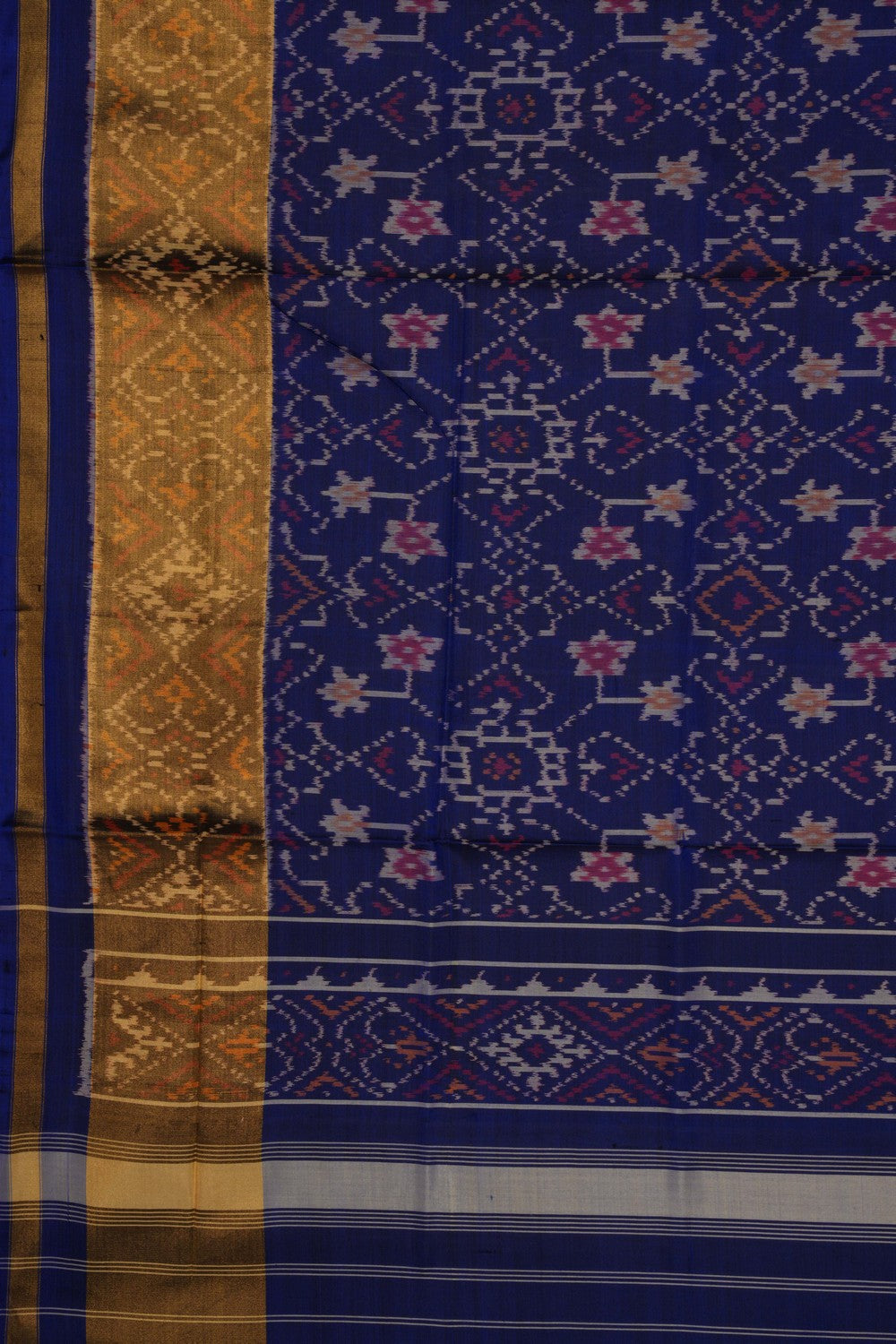 Image of Rajkot Patola Indigo Blue Dupatta