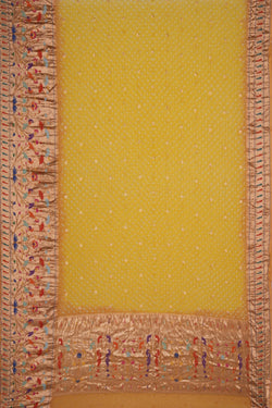 Image of Kota-Bandhani Saree With Paithani Border