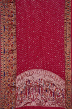 Image of Kota-Bandhani Saree With Paithani Border