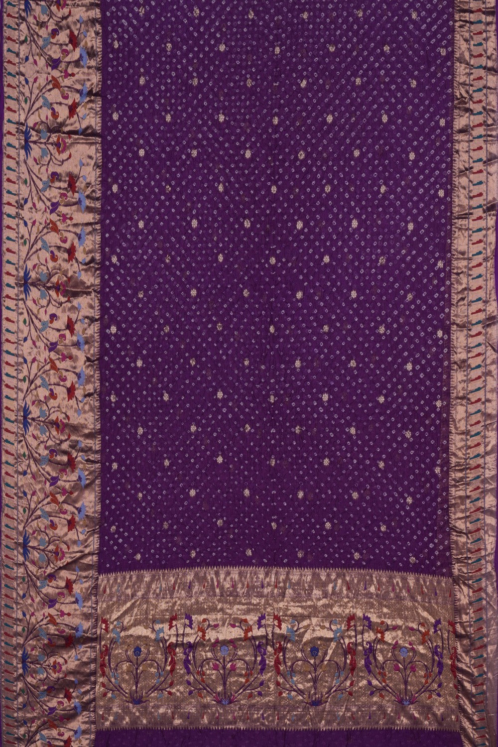 Kota-Bandhani Saree With Paithani Border