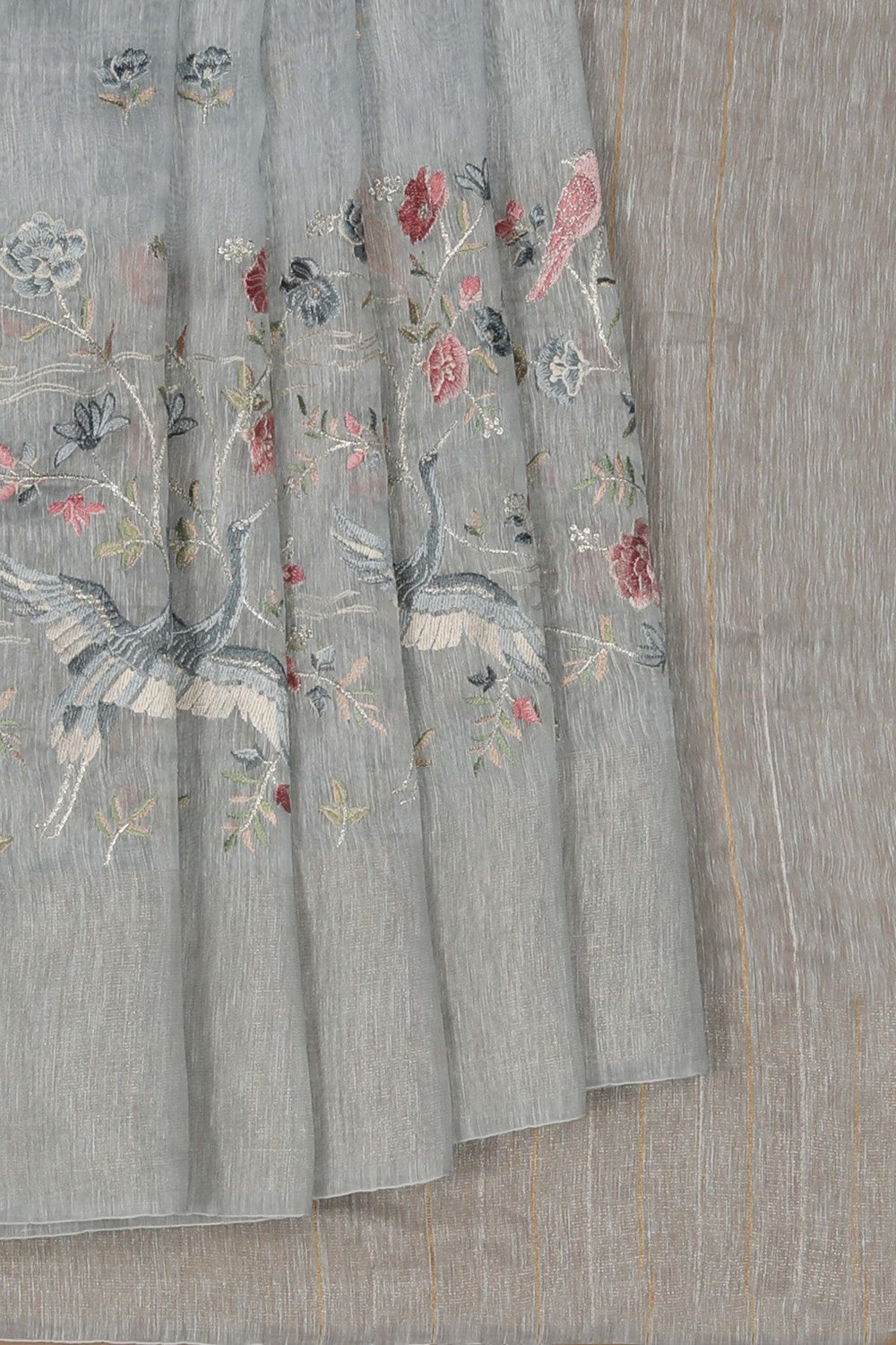 Image of Linen Grey Saree