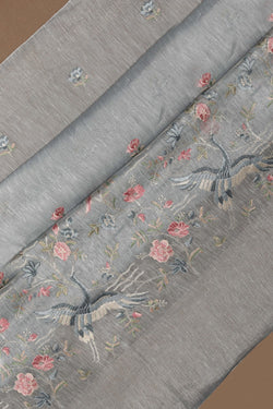 Image of Linen Grey Saree