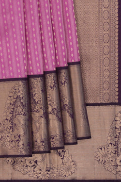 Image of Purplish Pink Brocade South Silk Saree