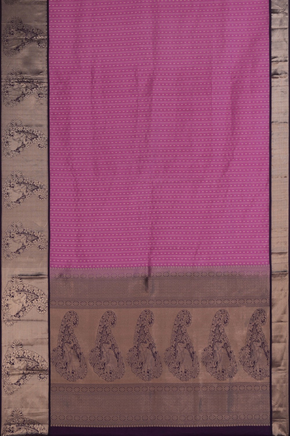 Purplish Pink Brocade South Silk Saree