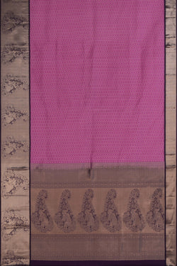 Image of Purplish Pink Brocade South Silk Saree